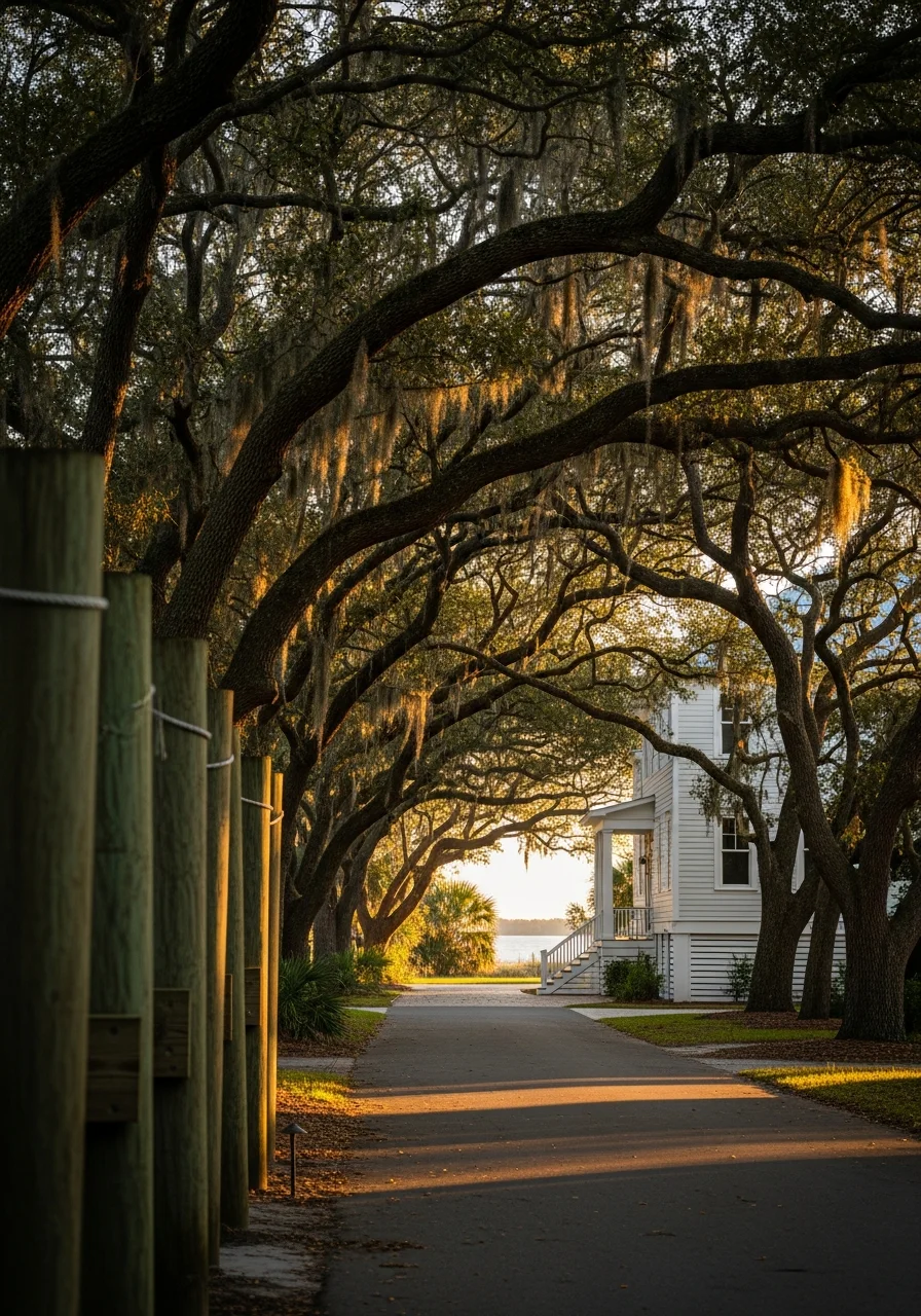 Johns Island residential property with mature trees and well-maintained exterior.