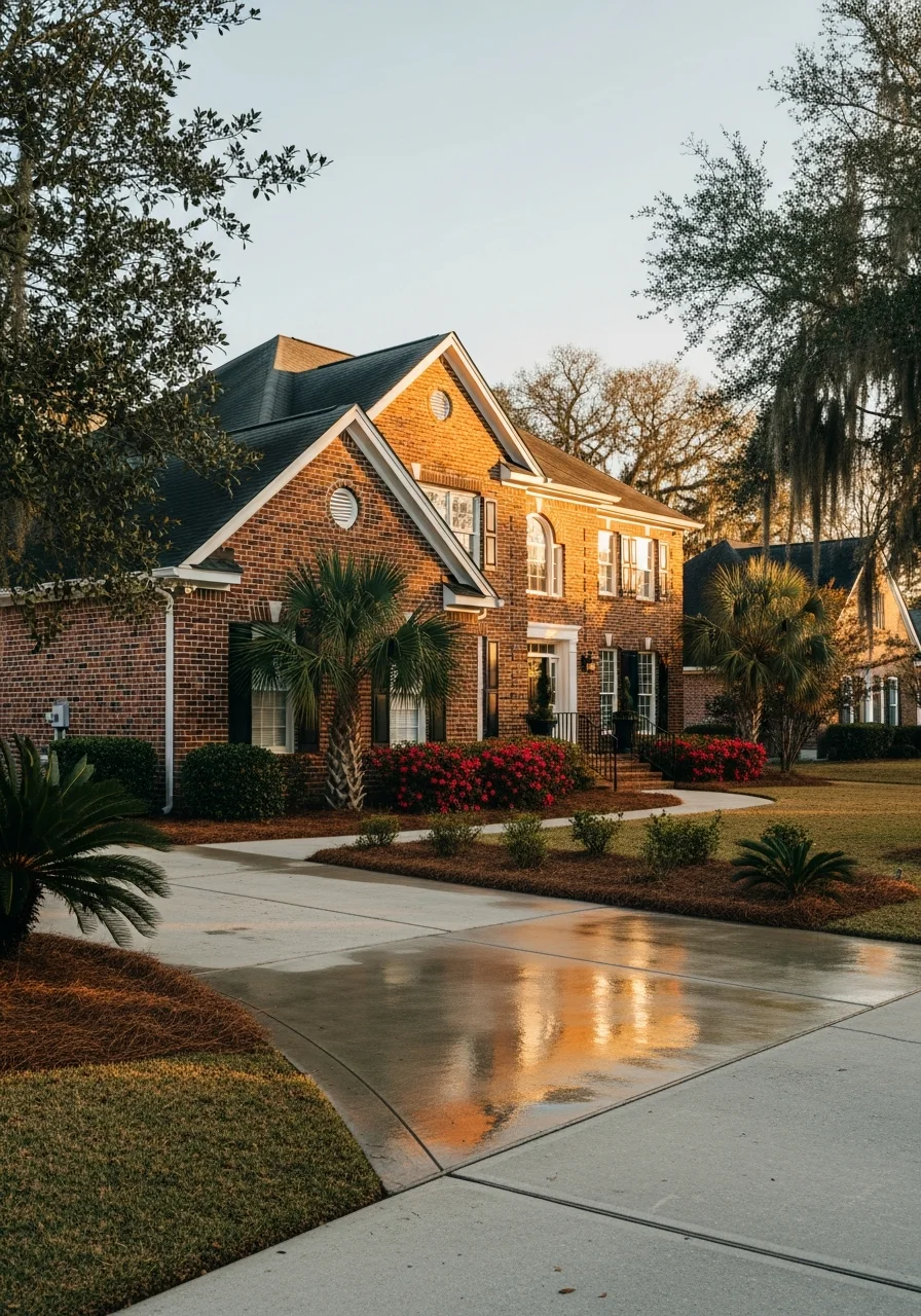 North Charleston home with updated exterior and well-maintained yard.